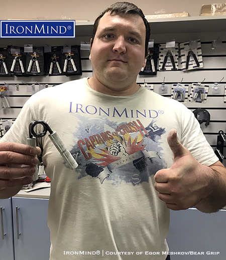 Nikita Krivosheev Certifies on the Captains of Crush No. 3.5 Gripper