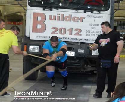 Konstantine Janashia won the strongman competition at the Arnold–Madrid yesterday. IronMind® | Image courtesy of the Georgian Strongman Federation Konstantine Janashia won the strongman competition at the Arnold–Madrid yesterday. IronMind® | Image courtesy of the Georgian Strongman Federation