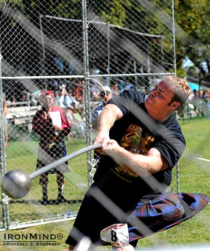 His hammers are what gave Dan McKim the edge over Andy Vincent at Pleasanton, California yesterday and the day before. IronMind® | Randall J. Strossen photo His hammers are what gave Dan McKim the edge over Andy Vincent at Pleasanton, California yesterday and the day before. IronMind® | Randall J. Strossen photo