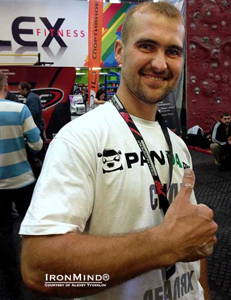 He’d like to be an action movie star and with his grip strength, the newest man certified on the Captains of Crush No. 3 gripper can certainly deliver a hand shake more than worthy of the role. IronMind® | Photo courtesy of Alexey Tyukalov He’d like to be an action movie star and with his grip strength, the newest man certified on the Captains of Crush No. 3 gripper can certainly deliver a hand shake more than worthy of the role. IronMind® | Photo courtesy of Alexey Tyukalov