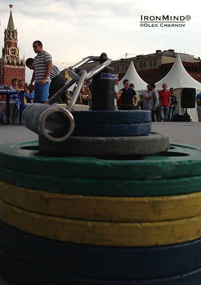 Under the auspices of the the Russian Armsport Association and the WAA (World Armlifting Association), the IronMind Rolling Thunder, a world standard for grip strength, made its debut in Moscow&rsquo;s Red Square yesterday.  IronMind&reg; | Oleg Chernov photo.