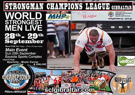 The last known home of Neanderthals and nicknamed The Rock: Is the MHP Strongman Champions League&mdash;Gibraltar in the right setting or what?  IronMind&reg; | Image courtesy of SCL.