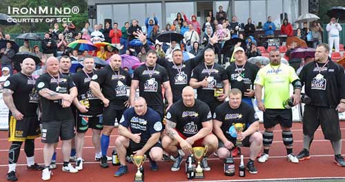 Here&rsquo;s the field at the 2013 MHP Strongman Champions League&ndash;Latvia competition.  Hafthor Julius Bjornsson (Iceland) won, and two new strongman stars emerged:  Dainis Zageris (Latvia) and Meelis Peelis (Estonia).  IronMind&reg; | Photo courtesy of SCL.